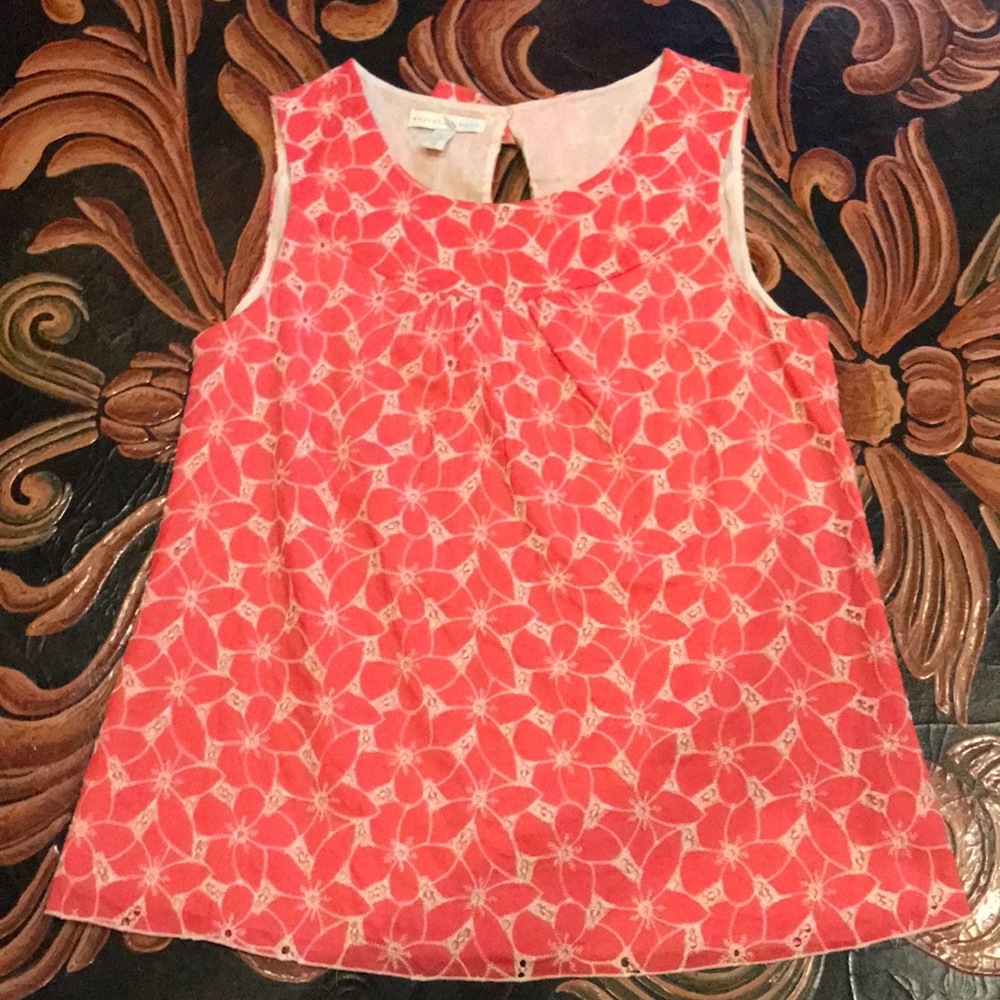 Anthropologie Weston Wear Eyelet Lace Coral Top M